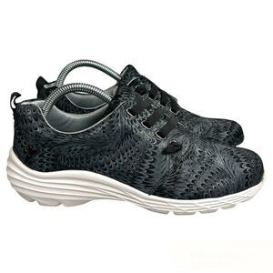 NurseMates Velocity 2000159 Women's Black Leather Lace Up Low Top Shoes Size 9M